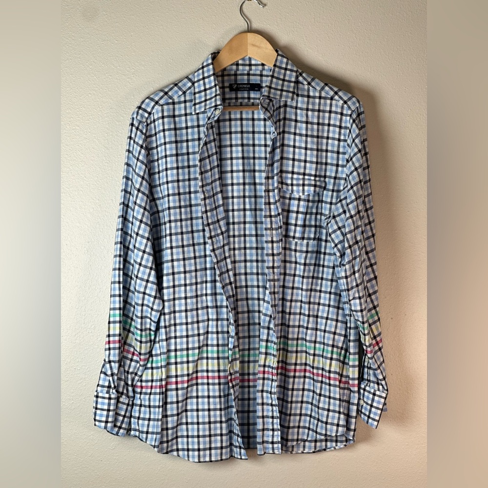 Daniel Cremieux Blue and White Checkered Shirt